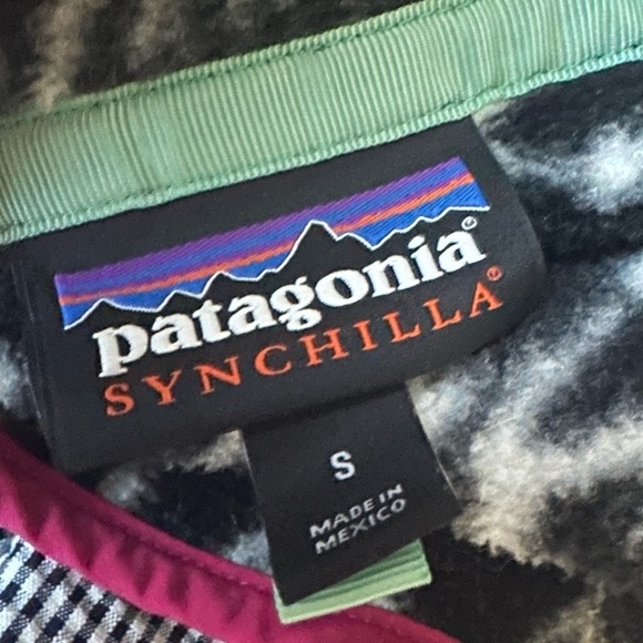Patagonia Synchilla Sweatshirt Snap Neck Patterned Aztec Women’s Size Small - Picture 7 of 10